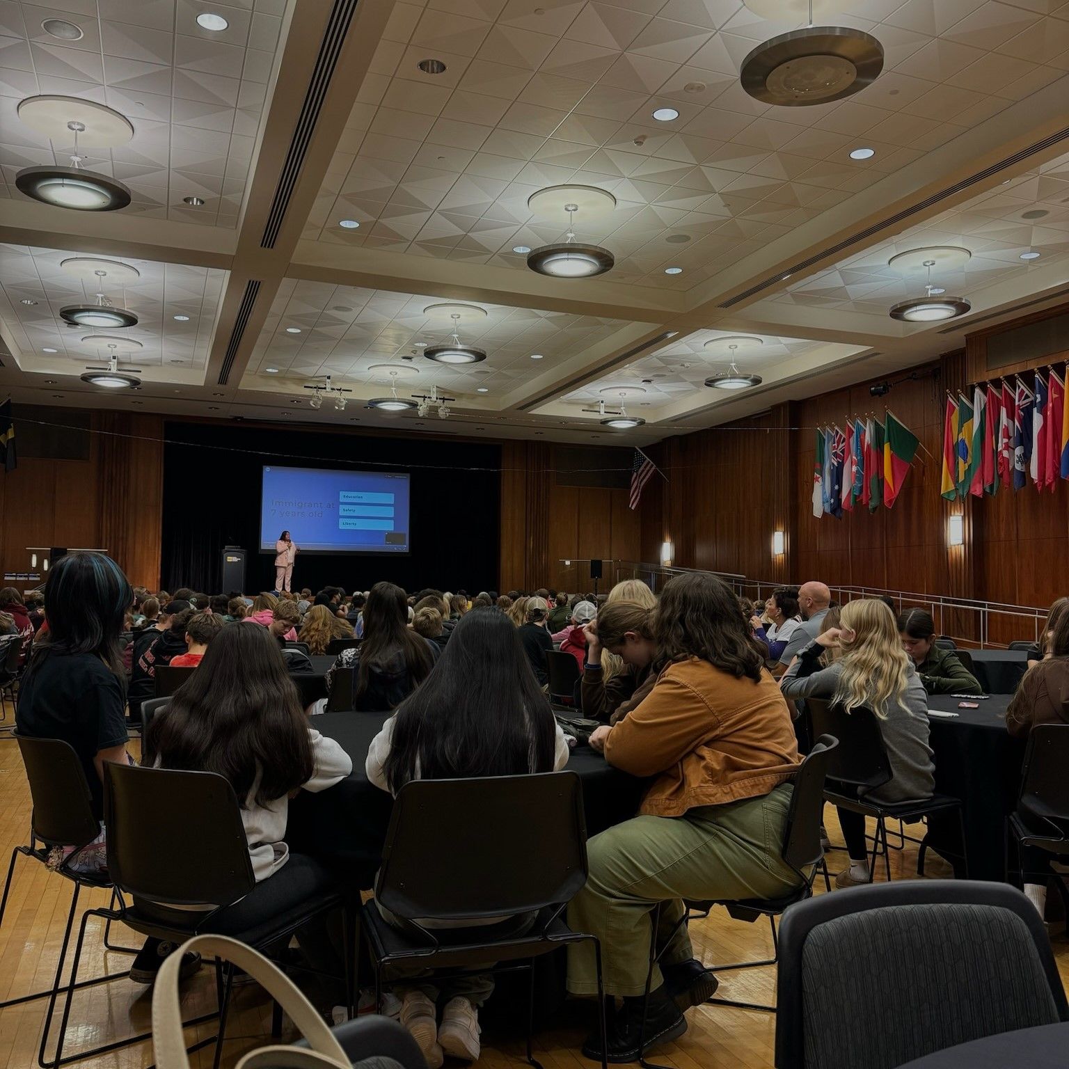 Students watch Gabby Guerra's lecture